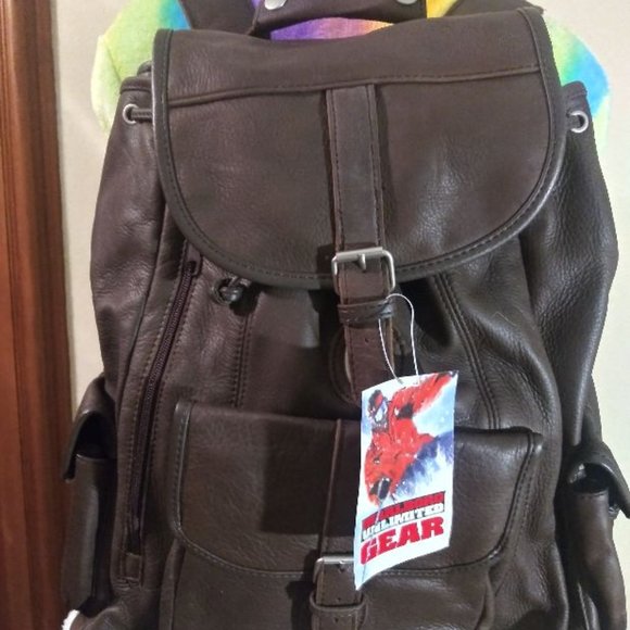 marlboro leather backpack